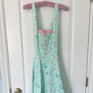 Mint & Retro Scooter Print Eva Flared Dress